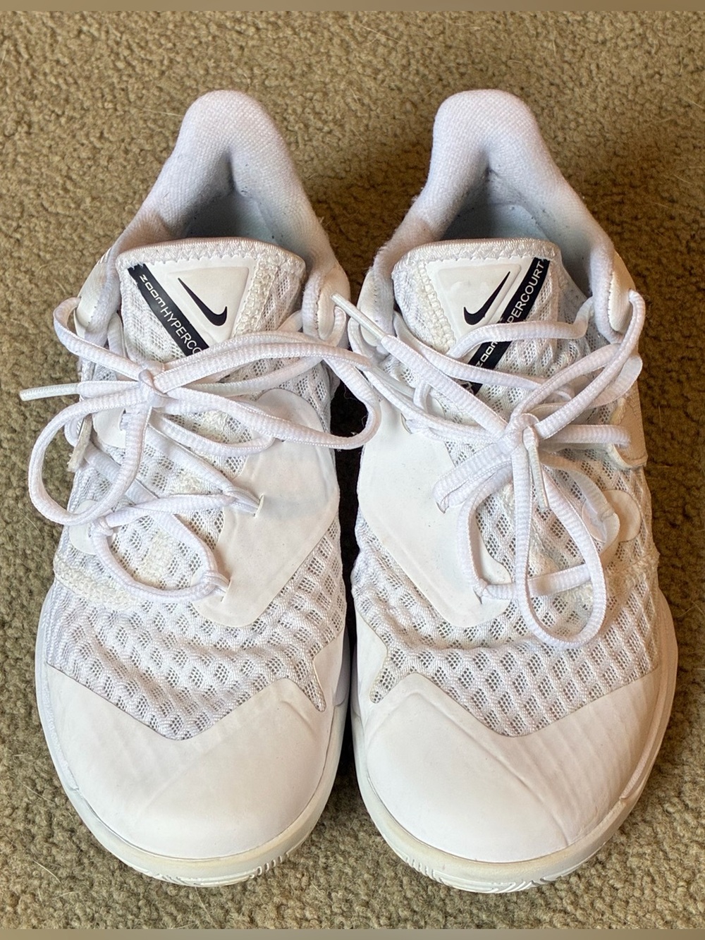 Nike Zoom Hyperspeed Court Volleyball Tennis Shoe Size 7 Lace Up White & Black